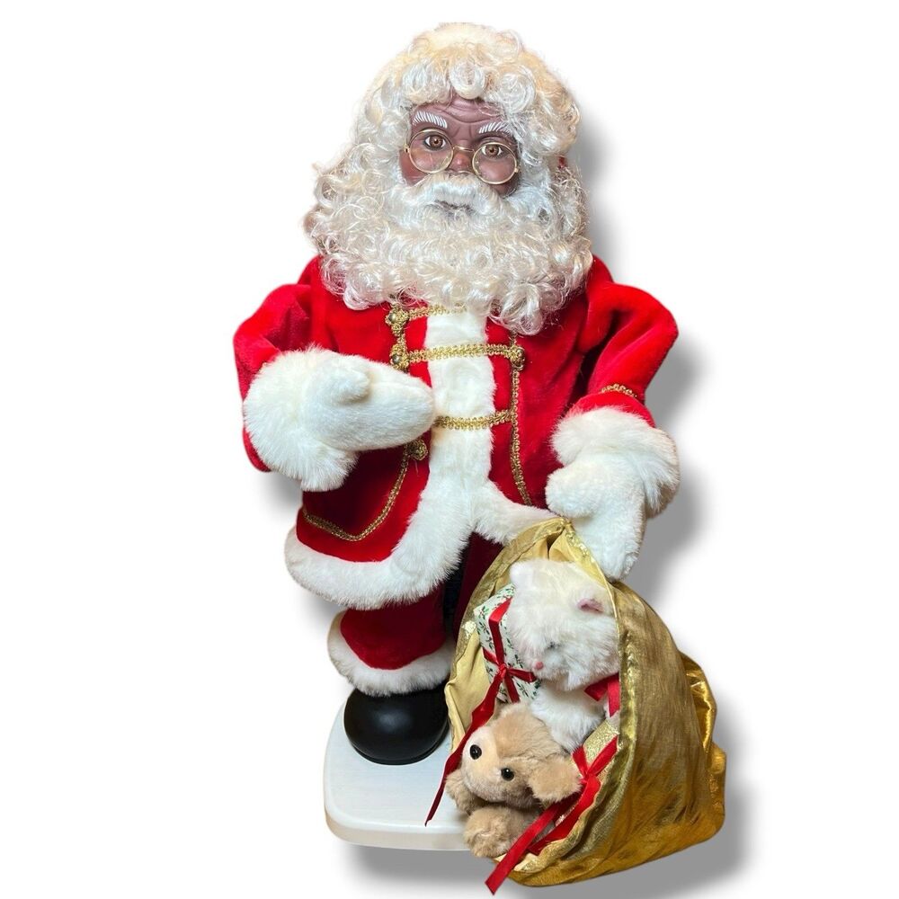 Santas Best Holiday Animation Santa Claus AA African American Motionette NO PLUG